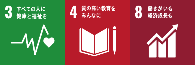 SDGs3,4,8